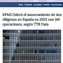 KPMG lider el asesoramiento de due diligence en Espaa en 2023 con 140 operaciones, segn TTR Data